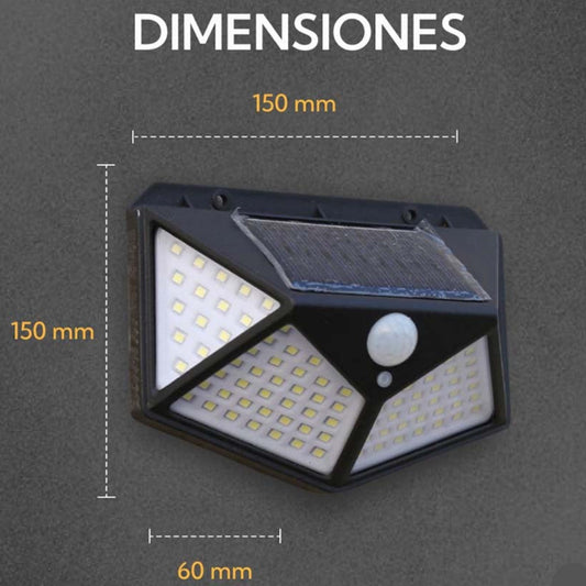 Pack 4 Aplique Triangular 100 Led Solar